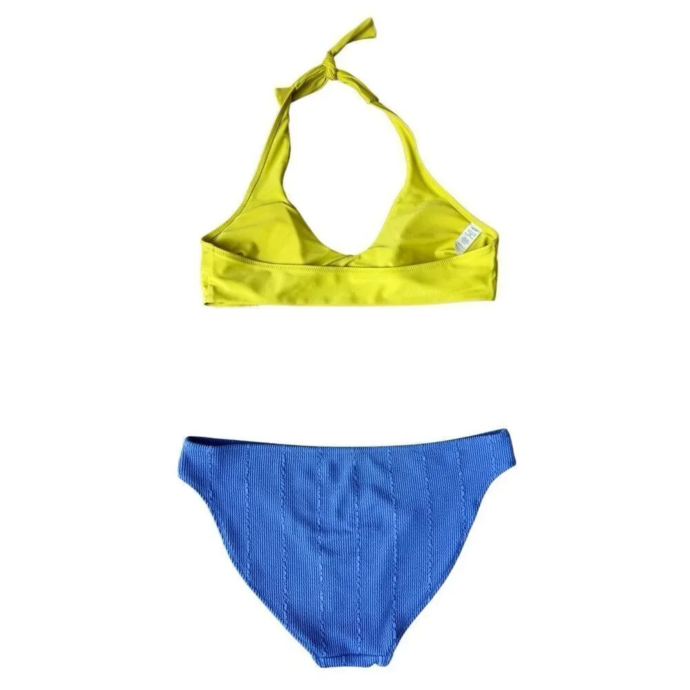 Aerie Twist Halter Bikini Top And Bikini Bottoms Set Size M